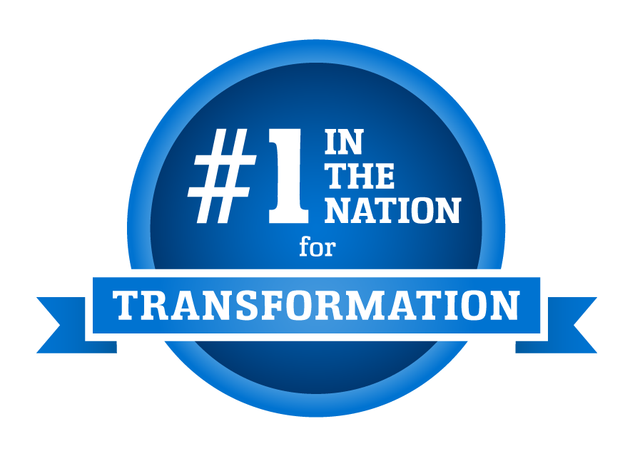#1 in the Nation for Transformation badge