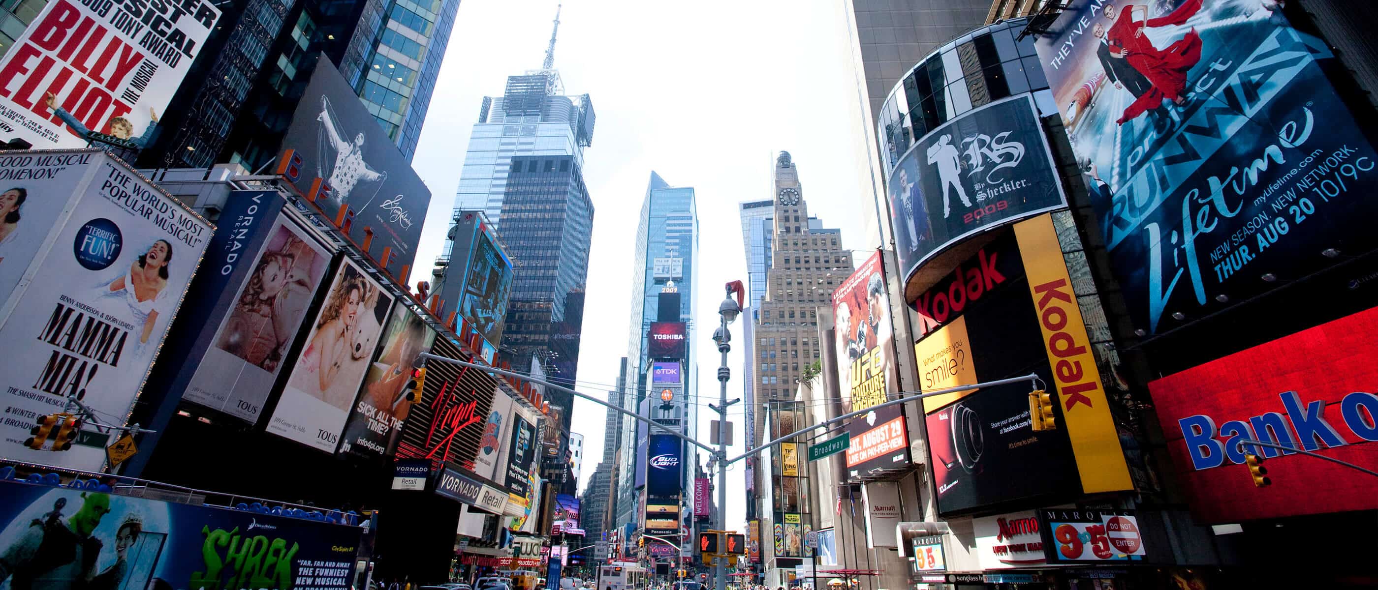 view of the Times Square skyline in NYC