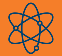 Logo of an atom.