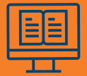 Logo of a computer screen with a book displayed.