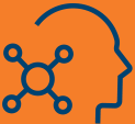 Logo of a person's head with a molecule shape beside it.