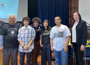 Photo of the SPU Capture the Flag 2nd place team and Dr. Kimberly Reeve