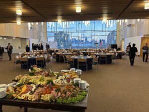 photo of the Duncan Family Sky room prepping for the 2025 President's Reception