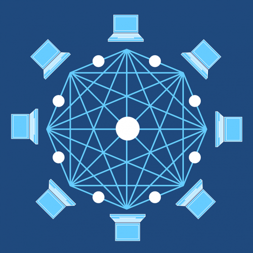 Blockchain Graphic of Interconnected Computers