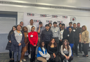 group photo of students at the TRIO speed interview workshop