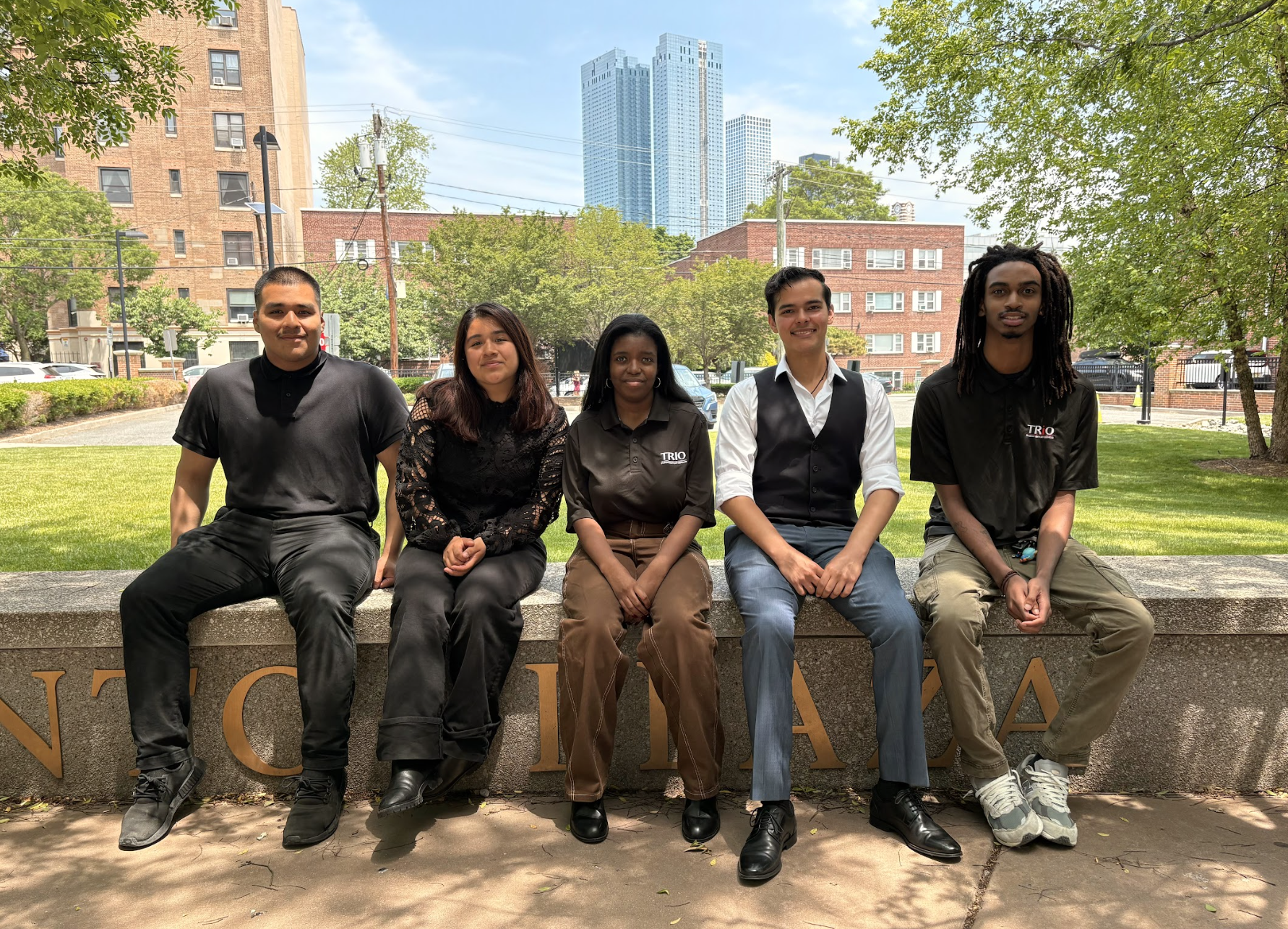 photo of TRIO students in Panepinto Plaza