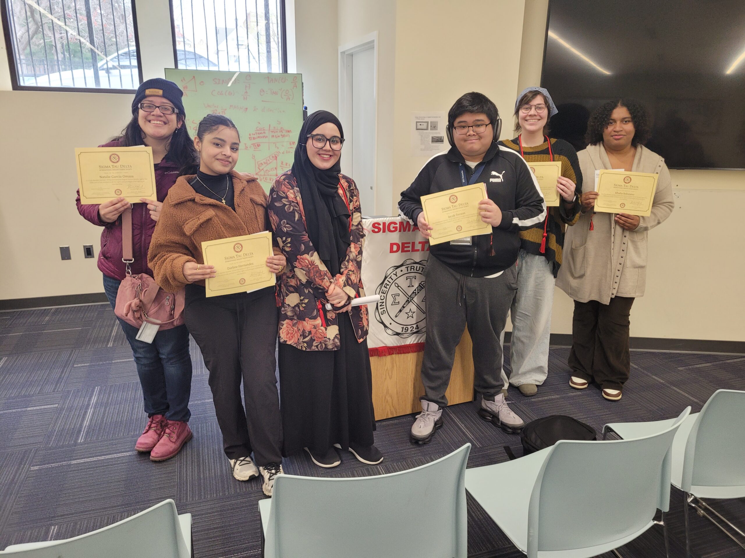 photo of Sigma Tau Delta induction