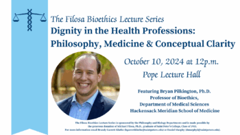 photo of Dr. Bryan Pilkington at the Filosa Bioethics Lecture Series