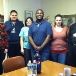 (l-r) Peggy Greenwood (secretary); Dr. Maria Calisi; John Holoduek, Jr; Marcus Johnson; Michele deVries; Fr. Edmund Majewski.