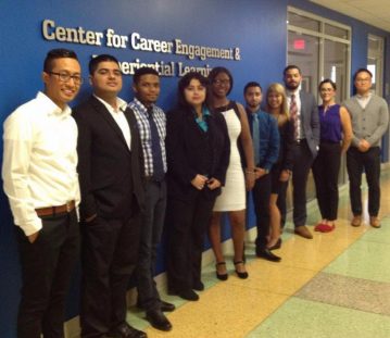 Pictured above from left are: Alexander Tropel '18, Kshitij Tiwari '17, Tequon Brady '18, Zuha Amad '17, Ayanna Patterson '19, Gaurav Rana '17, Madel Liquido '19, Richard Rivera '17, Angela Luzardo '18 and Scott “Guen” Pak '17.