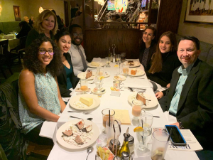 staff at dinner table