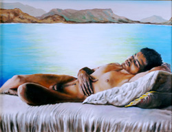 painting of sleeping male