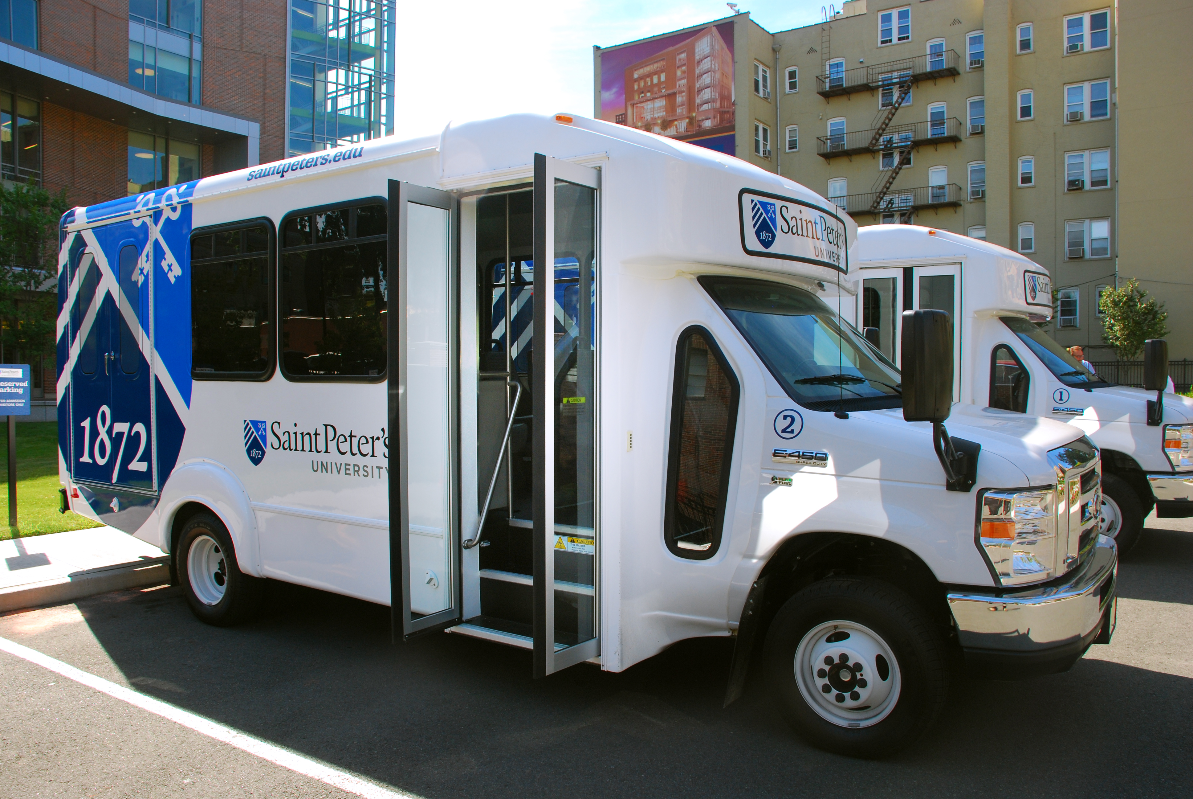 Saint Peter's University shuttle buses - operated by Campus Safety